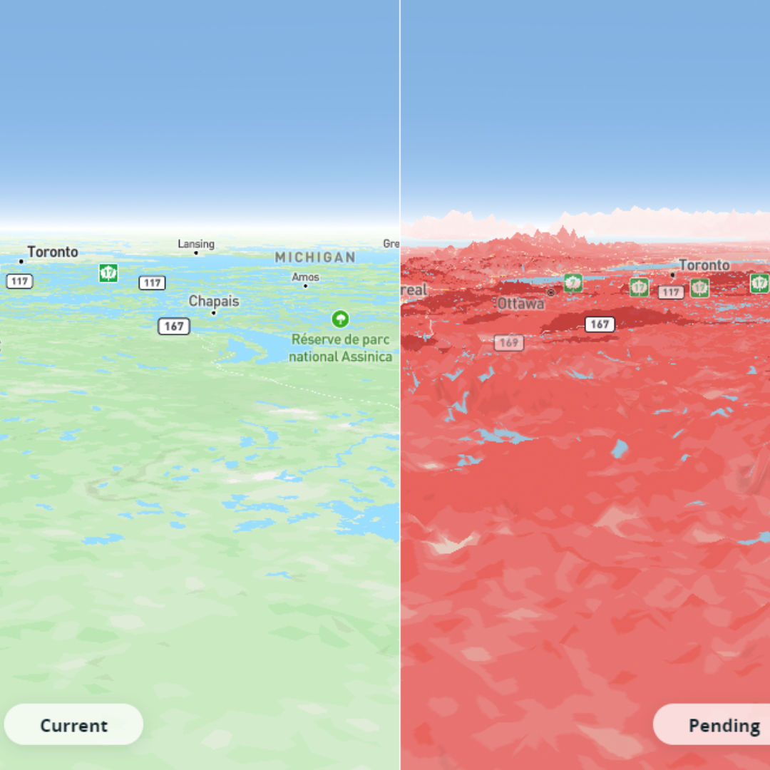 Before I published the website, I could see side by side how the original map looked like compared to the changes I made.